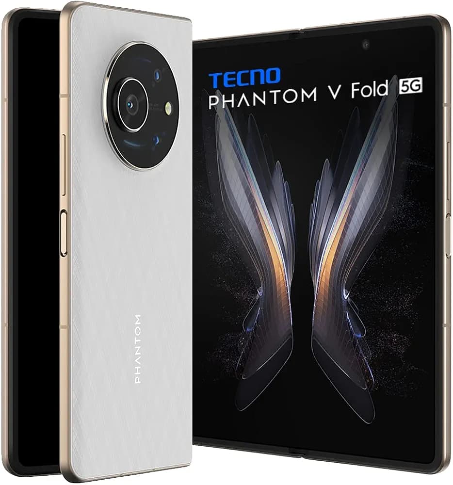 (Renewed) Tecno Phantom V Fold 5G White (12GB RAM,256GB Storage) | The First Full Size Fold | LTPO A