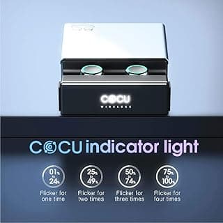 COCU V7 True Wireless Earbuds with Bluetooth 5.0, Immersive Audio with Deep Bass, Sweat Splash Proof,102 HOURS TOTAL LISTENING TIME / WITH INBUILT POW