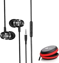 WeCool Mr.Bass W001 Snug Fit Metallic in Ear Earphone with Rich Bass and Surround Sound Earphones Wired Plus Carry Case (Black)