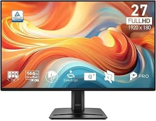 MSI PRO MP275 E14L 24-Inch FHD Computer Monitor, 1920x1080 IPS, 144Hz, 1ms, AMD FreeSync, Eye Care, HDMI 2.0, Tilt Adjusta...
