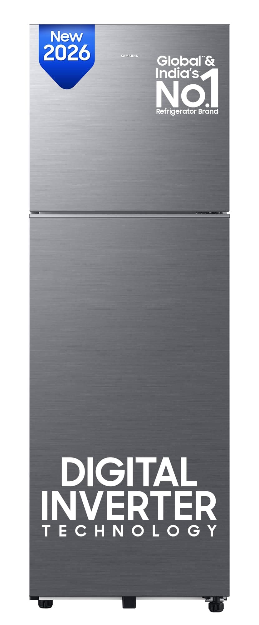 Samsung 256 L, 3 Star, Digital Inverter Frost Free Double Door Refrigerator (RT40H30W3THL, Refined Inox, 2026 Model)