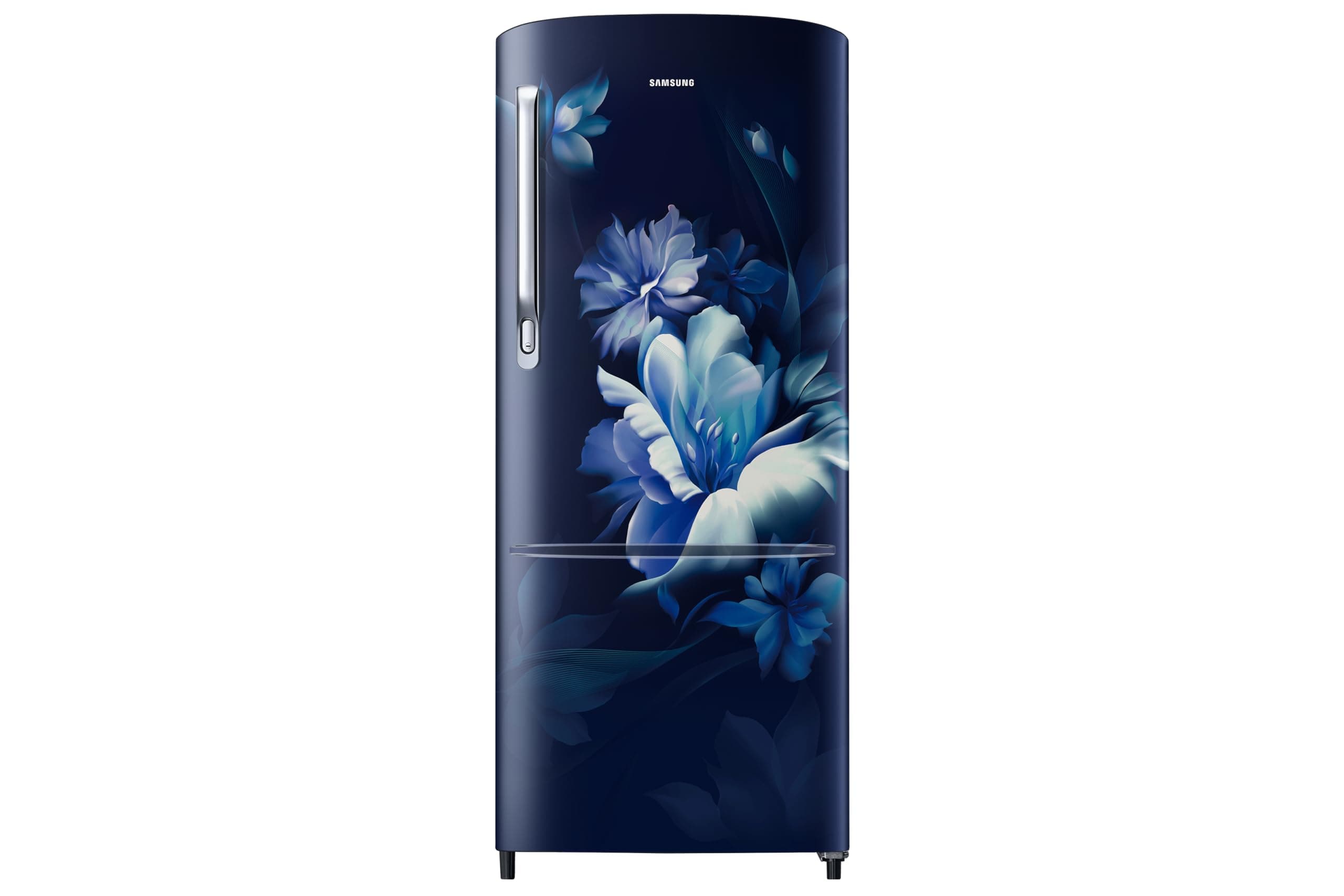 Samsung 183 L, 3 Star, Digital Inverter, Direct-Cool Single Door Refrigerator (RR20H2723UZ/NL, Midnight Blossom Blue, Sing...