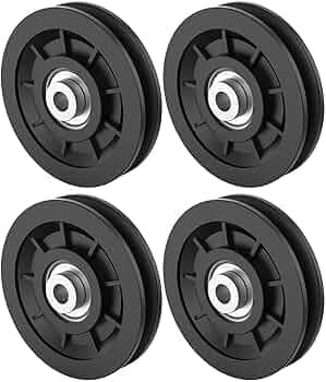 BlackMountain 4 inch Universal Nylon Bearing Pulley Wheel Replace for Gym Equipment Part Cable Merchine, Universal Wearproof Abration Bearing, Gym Equ...