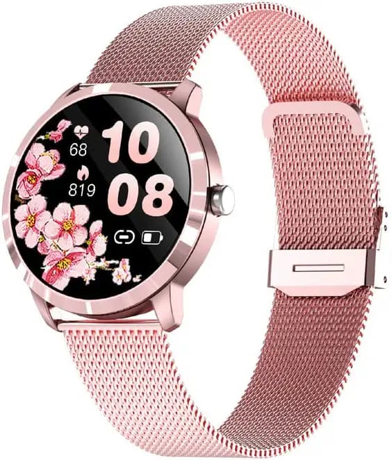 XTOUCH XMOMENT X-10 Smartwatch with AMOLED Screen, 1.10” HD Display, Multiple Watch Faces, Monitoring Heart Rate, Blood Pressure, Sleep Monitor, Blood Oxygen,and Smartphone Notification (Rose Gold)