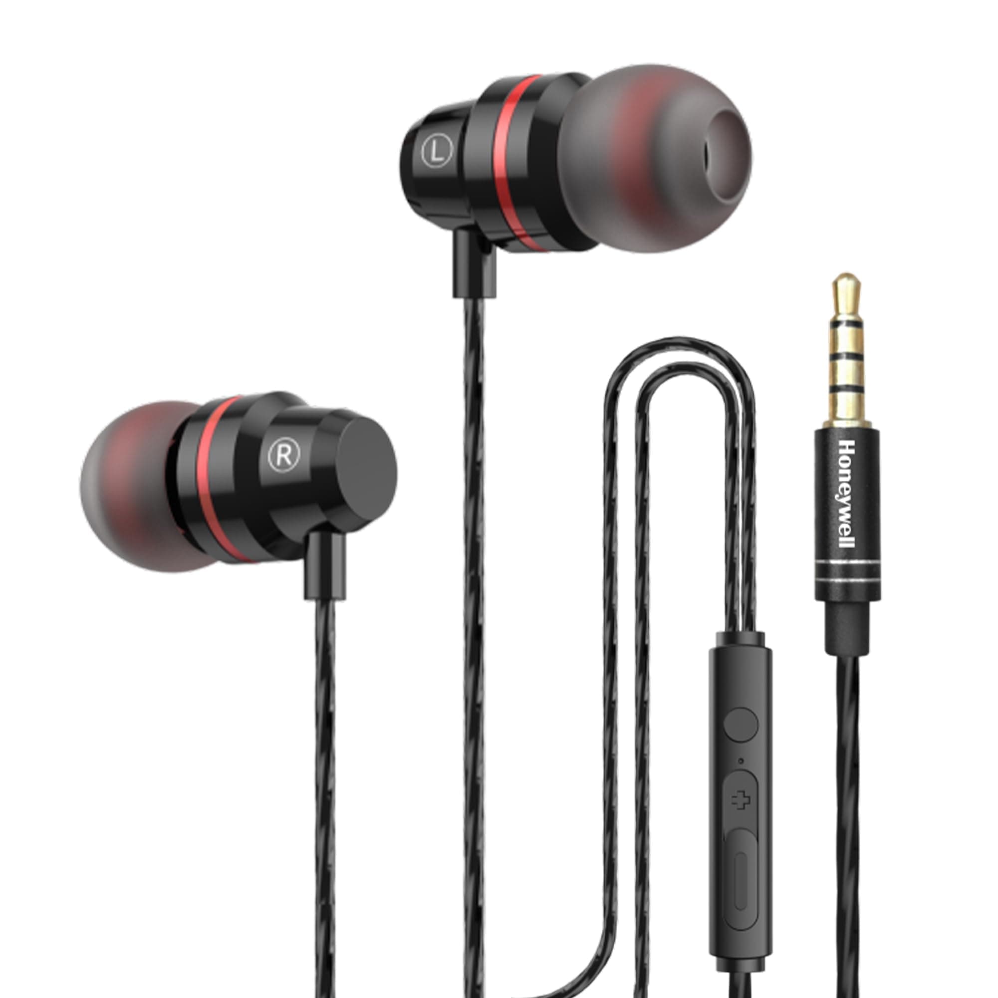 Honeywell Moxie V50 Wired in Ear Earphones with Built in Mic, 10Mm*2 Drivers, Passive Noice Cancellation, Deep Bass & Clear Sound, Ultra Hd Mic Qualit...