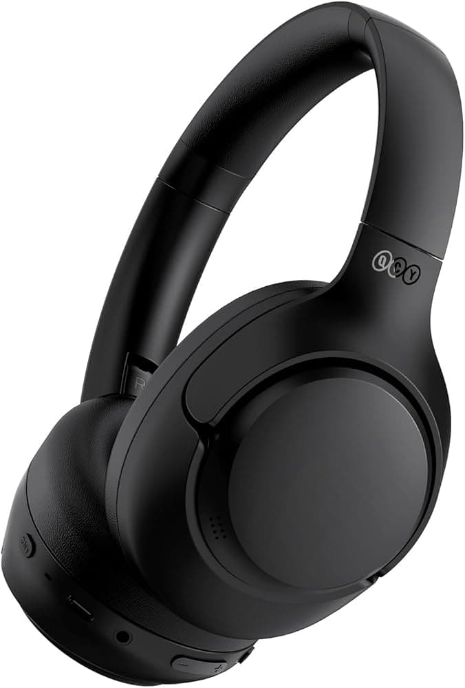 QCY H3 Bluetooth 5.3 Wireless Earbuds, Active Noise Cancellation, Hi-Res Audio, Foldable Headband Over Ear Headphones, 60 Hours Playtime Compatible wi...