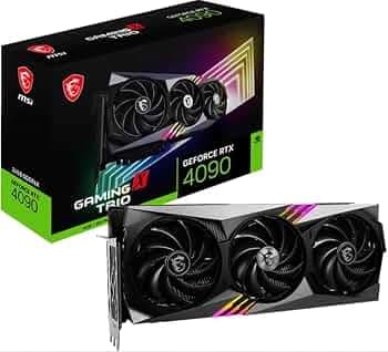 GEFORCE RTX 4090 Gaming X Trio 24G GDRR6X 384-Bit HDMI/DP Nvlink Tri-Frozr 3 Ada Lovelace Architecture Graphics Card (RTX 4090 Gaming Trio 24G)