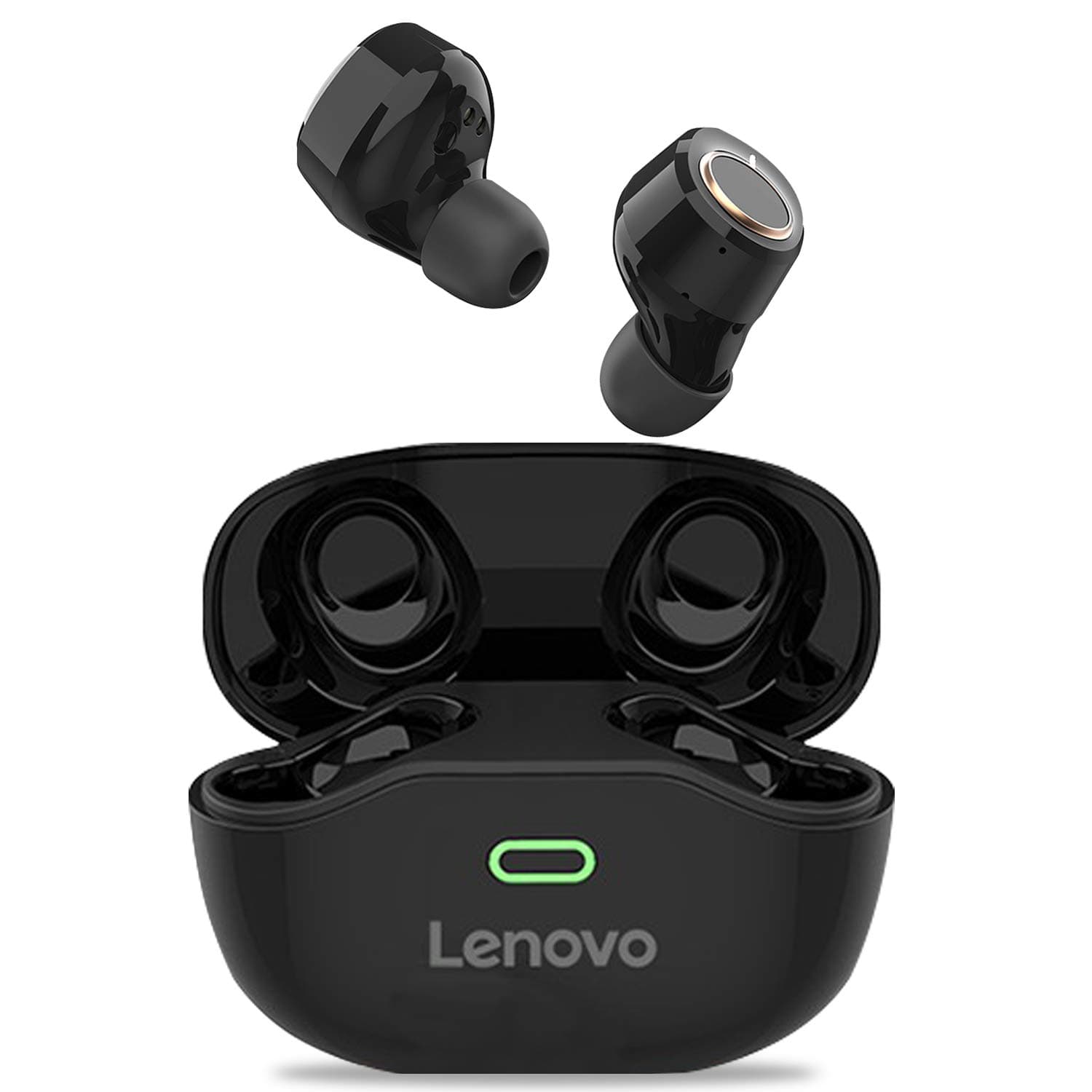 Lenovo X18 True Wireless in Ear Earbuds Bluetooth V5.0, Up to 24hrs Play Time,IPX4,Button Control, Voice Assistant with Mic- Black In-Ear