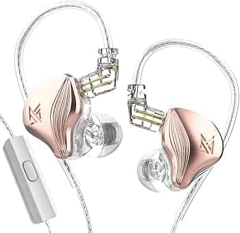 KZ ZEX Earbuds 1 electrostatic + 1 Dynamic Earphone in Ear Monitor Headphone with Detachable Cables Suitable for Audio Engineer, Musician (Rose Gold, ...