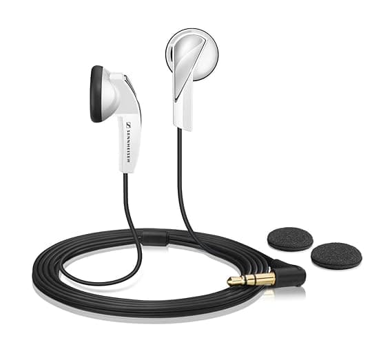 Sennheiser MX 365 Earbud Headphone with Powerful Bass (White) In-Ear
