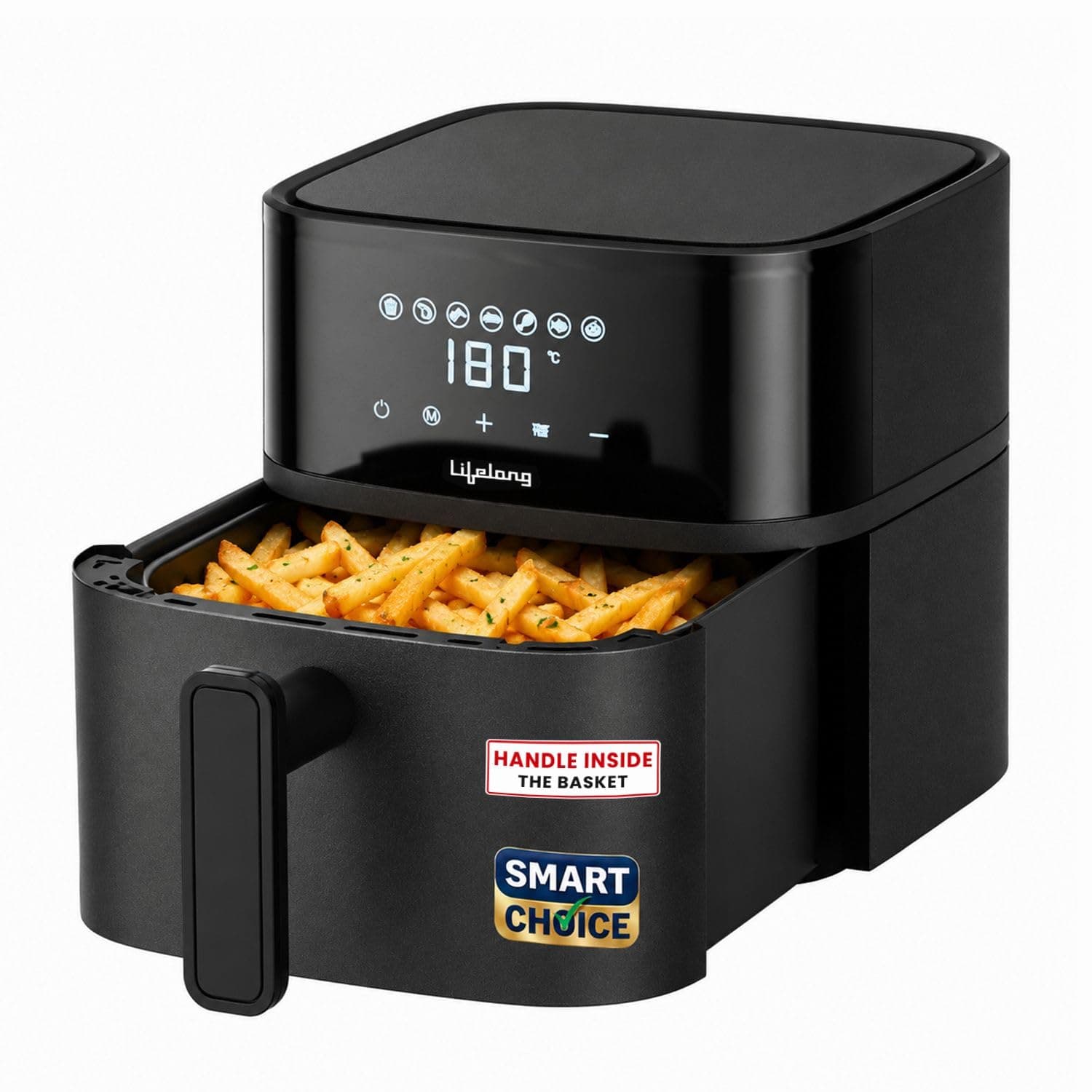 Lifelong 4.2 Litre Digital Air Fryer |Detachable Handle, Touch Control, Non-Stick Basket, Rapid Air Technology |Oil-Free Cooking for Frying, Grilling,...