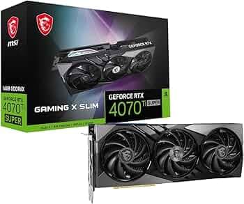 MSI Geforce RTX 4070 Ti Super 16G Gaming X Slim Graphic Card-Nvidia Geforce RTX 4070 Ti Super Gpu, 16Gb Gddr6X 256-Bit Memory, 21 Gbps, Pci Express 4 ...