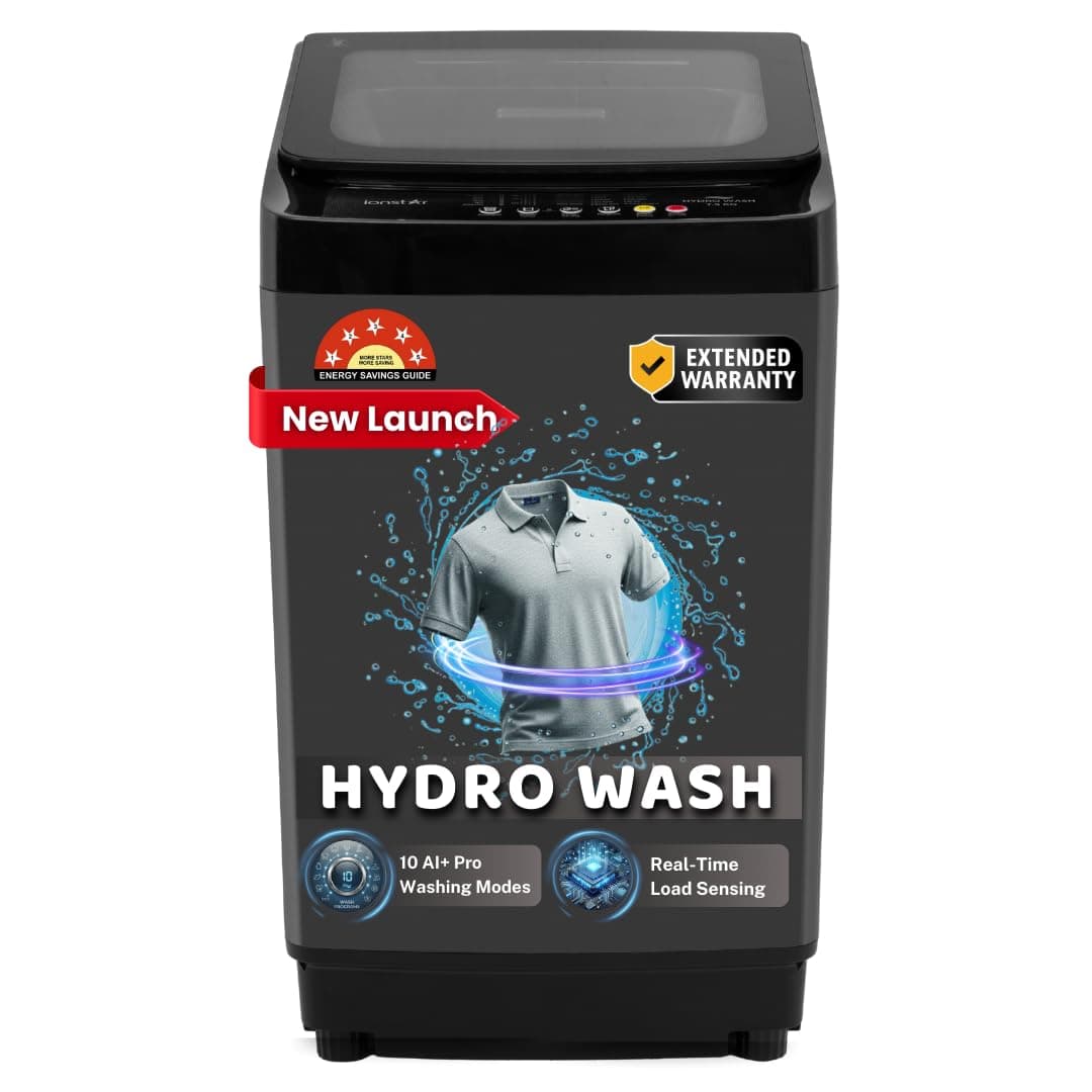 ionstar 7.5 KG 5 Star Fully Automatic Top Loading Washing Machine | 10 Ai+ Washing Programs | Heavy Duty | Dual Action Magic Filter | Deep Clean | Sof...