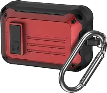 Zitel Case Compatible with Sony WF-1000XM4 Earbud (2021), Rugged Armor Design with Secure Lock Protective Cover - Matte Red