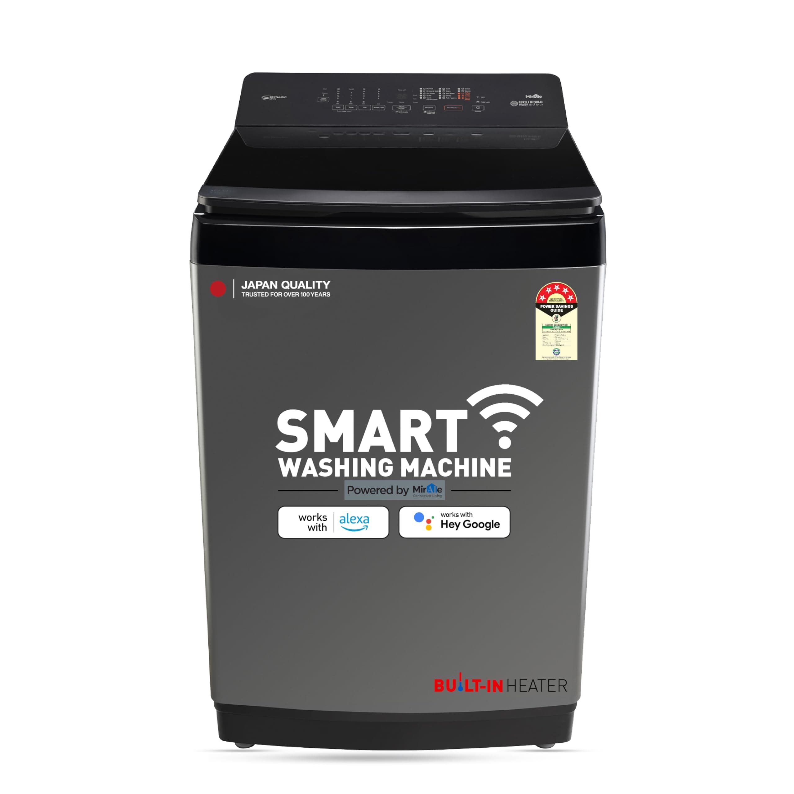 Panasonic 10 Kg Wifi Fully-Automatic Top Loading Smart Washing Machine (NA-F100VF1CB, Dark Silver, Drynamic Spin)