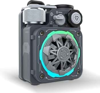 Muzen Cyber Cube-Pro Grey Bluetooth Speaker, Bluetooth 5.0, Portable Speaker with Fidget Spinner, Crystal Clear Sound with RGB Led Light Wireless Spea...