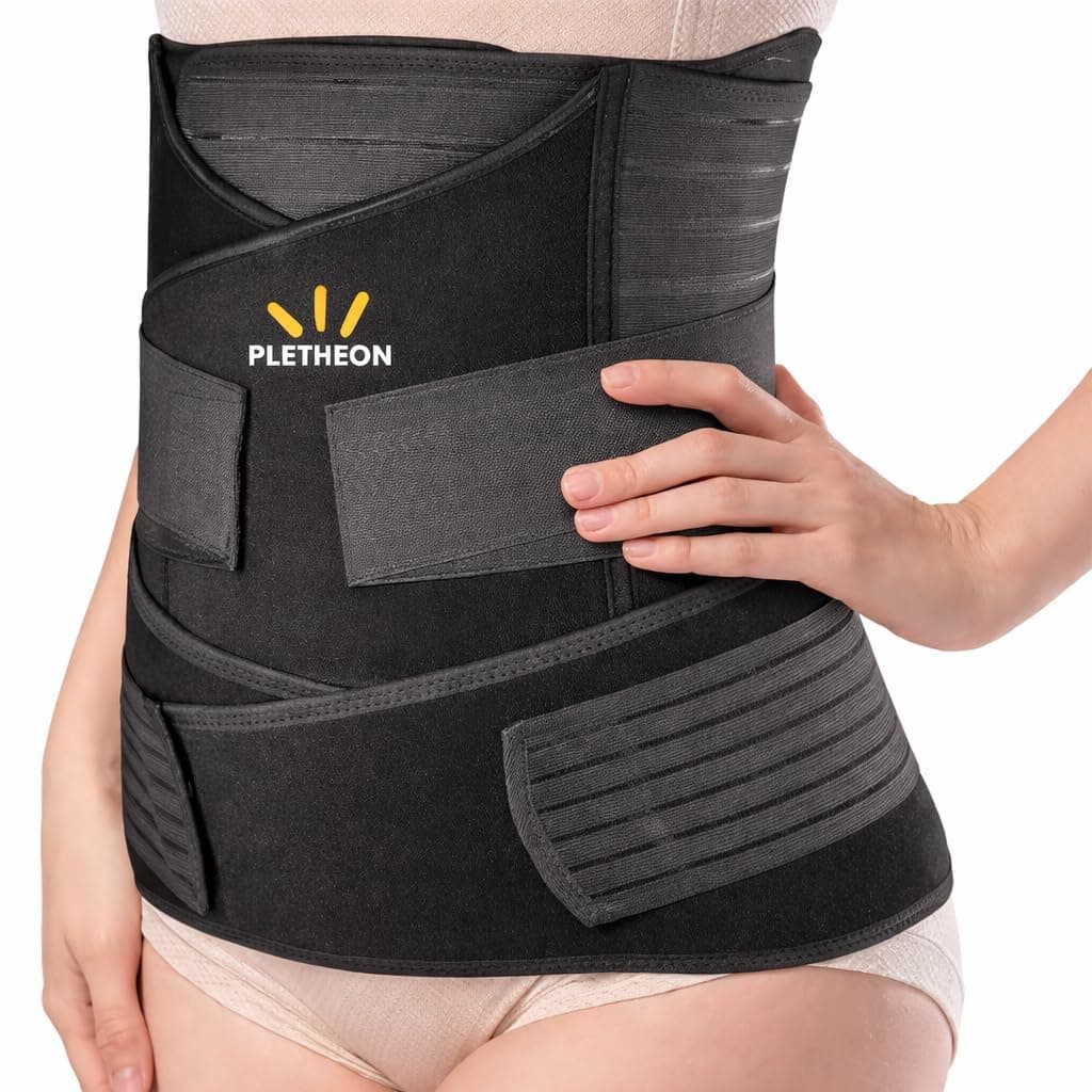 PLETHEON 3 In 1 Postpartum Belly Band Post Pregnancy Abdominal Belt For Women After Birth Belly/Waist/Pelvis Wrap Postnatal Shapewear, (Fit from 30 In...