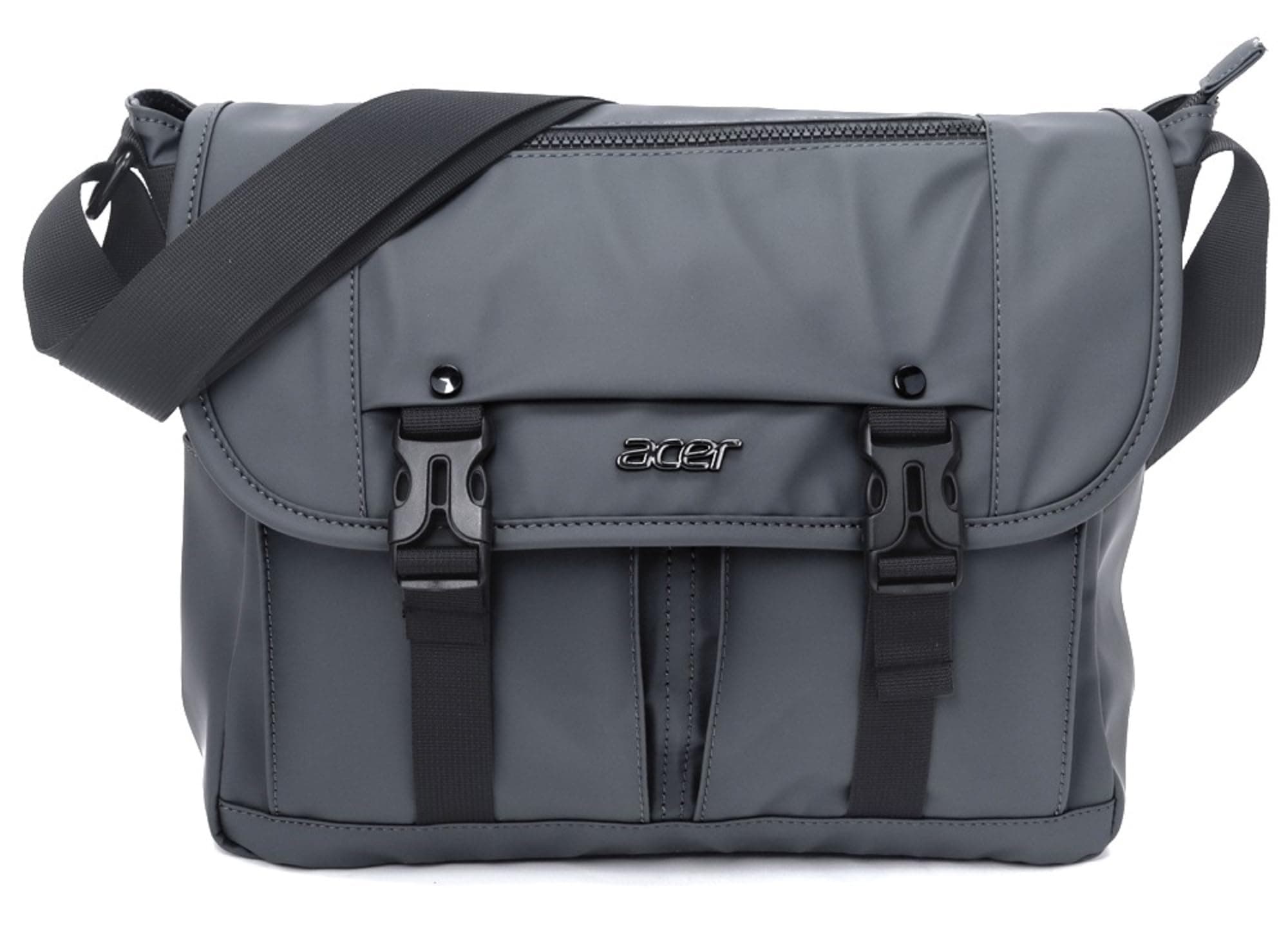 Acer Stylo Premium 14 Inch Gray Color Sling Bag I Water Resistent Polyester I Stylish Zipper Pockets and Compartments | Two Small Pockets