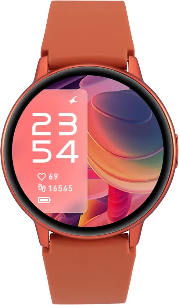 Fastrack Reflex Play with 1.3-inch Large AMOLED Round Display & Built-in Games, Blood Pressure Monitor, 24x7 HRM, SpO2, 25+ Multisport Modes, Sleep Monitor & Women’s Health Tracker