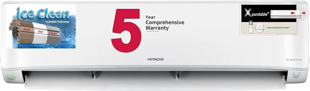 Hitachi 1.5 Ton Class 5 Star, ice Clean, Xpandable+, Inverter Split AC (100% Copper, Dust Filter, 2024 Model - IKASU 5400FXL RAS.G518PCBIBF, White)
