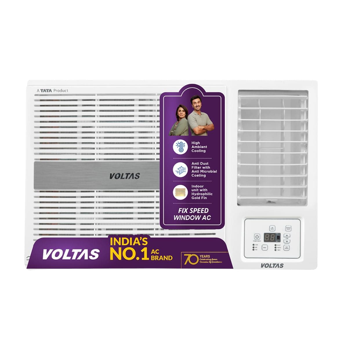 Voltas 1.5 ton 3 Star Fixed Speed Window AC (Copper, Anti Dust Filter, 2-Way Air Swing, Memory Restart, Sleep Mode (182FS PEARL, White)