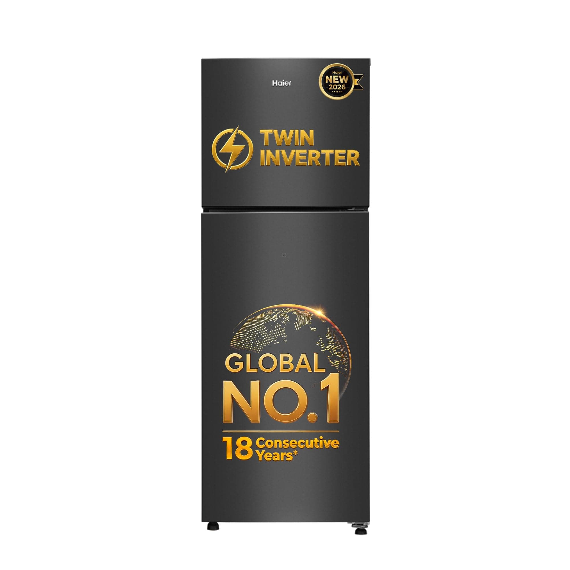 Haier 240L 2 Star Frost Free Top Mount Double Door Refrigerator|Cool Pad|200% Faster Ice Making in 49 Minutes (2026, HEF-252EGBA-P, GE Black)