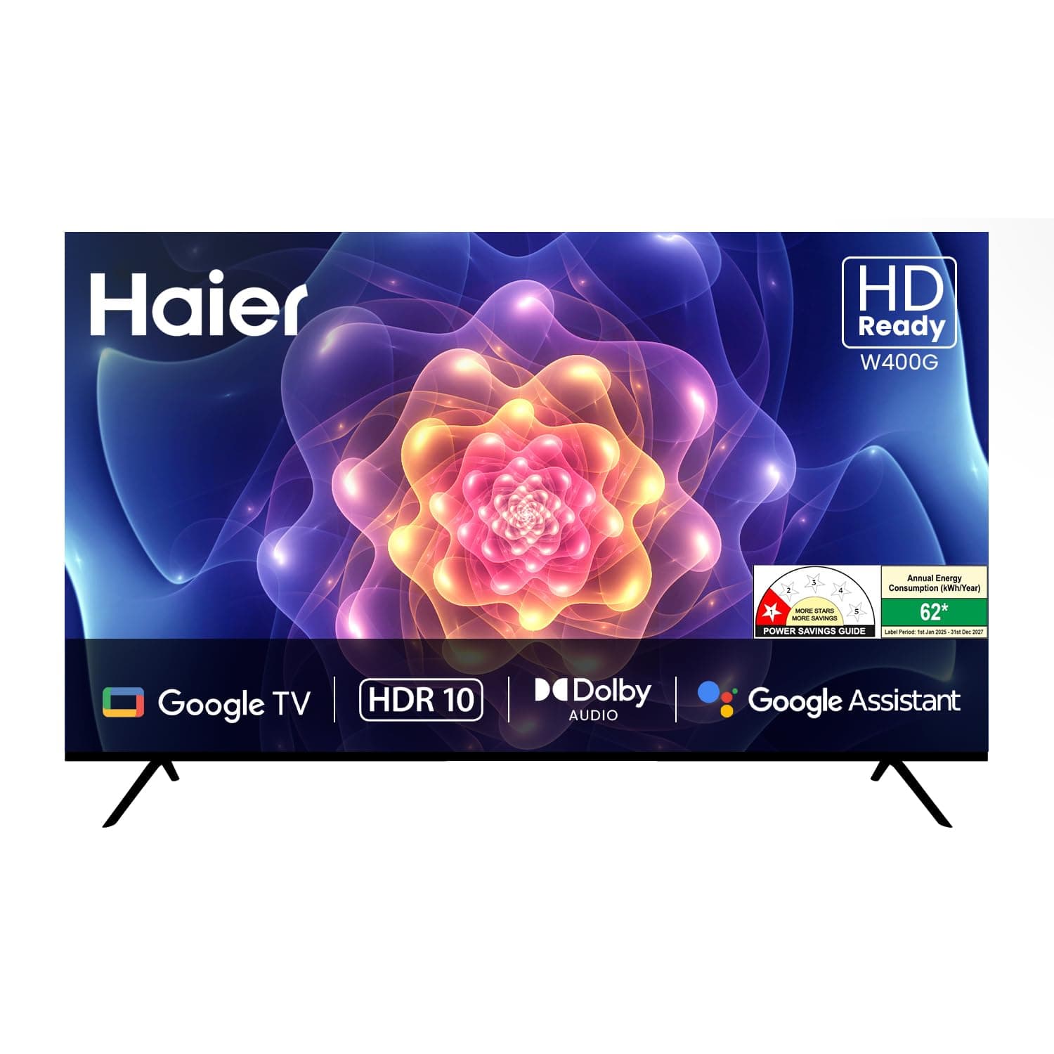 Haier 80cm (32) HD Ready Smart LED Google TV LE32W400G-N (Black)