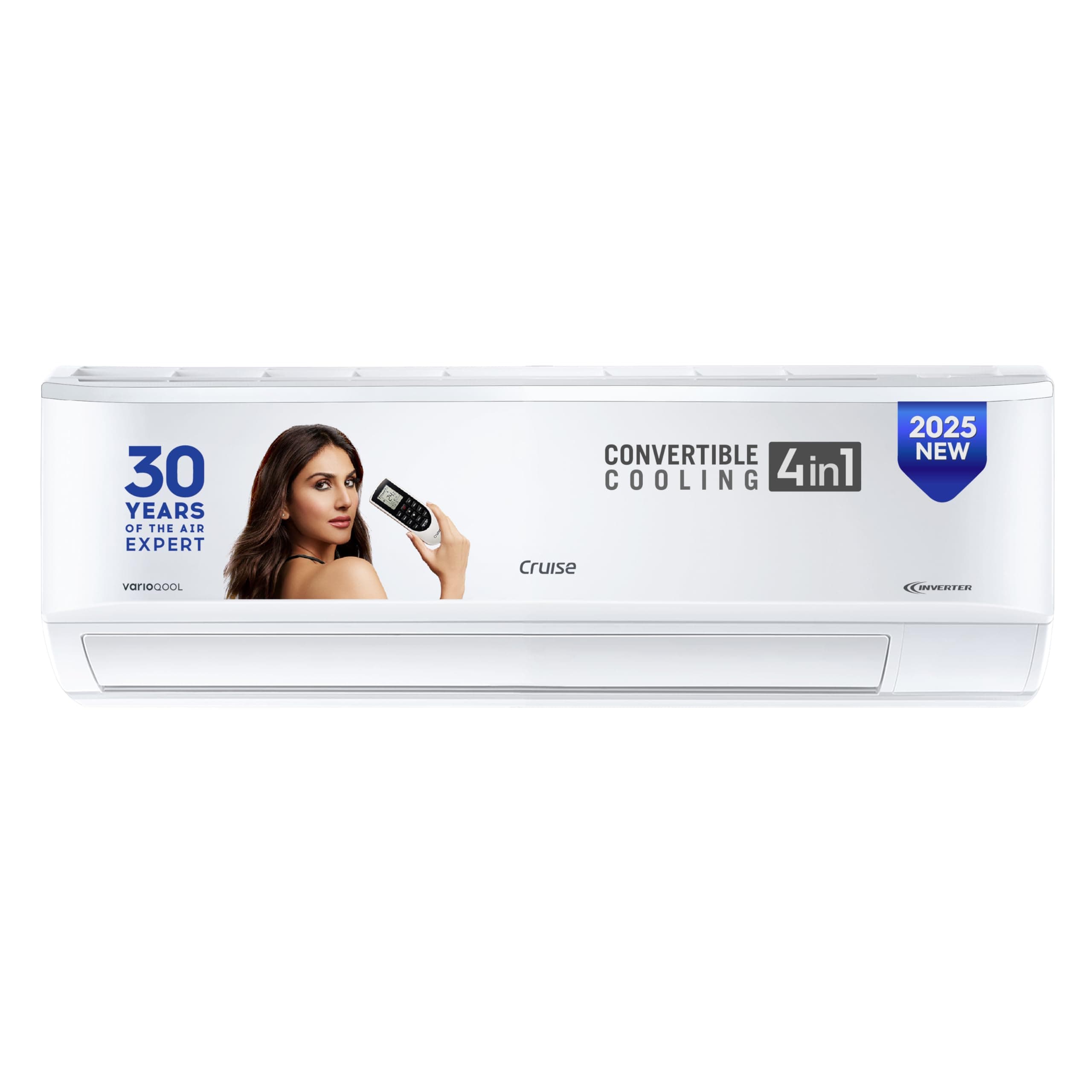 Cruise 1 Ton 3 Star Inverter Split AC with 7-Stage Air Filtration (100% Copper, Convertible 4-in-1, PM 2.5 Filter, 2024 Model, CWCVBL-VQ1W123, White)