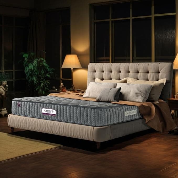 AMORE Spine 8 Inches High Resilience (HR) Memory and Rebonded Foam Orthopedic Mattress |Queen Size (72x60x8)|Medium Firm| CertiPUR-US Certified HR Foam | CertiGuard Technology