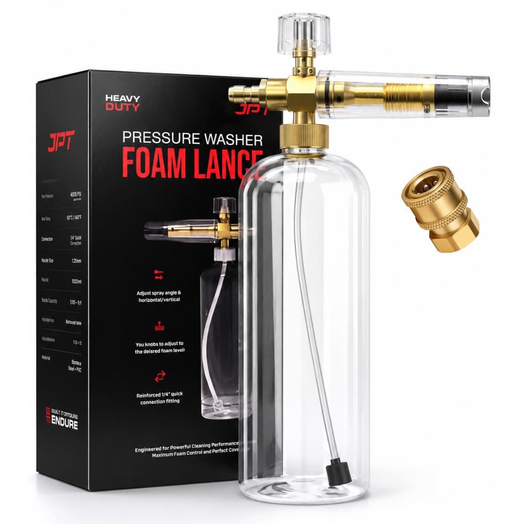 JPT Heavy Duty Professional Foam Canon Snow Lance Complete Brass Nozzle (1/4 Quick Connector Included)
