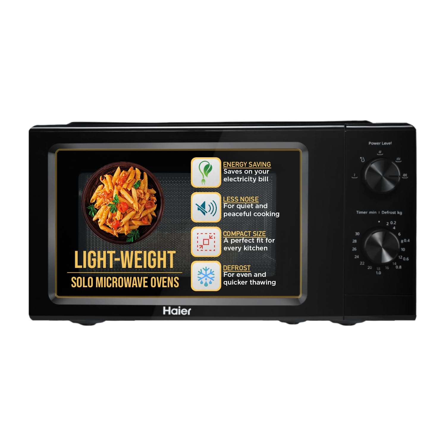 Haier 19 L Solo Microwave Oven (HIL1901MBPB, BLACK)