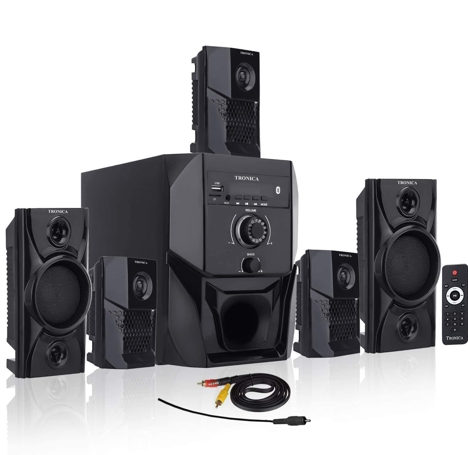 Tronica Super King 40W 5.1 Bluetooth Home Theater System with FM/PenDrive/Sd Card/Mobile/Aux Support & Remote (5.1 Speaker Set+1 bt Earphones)