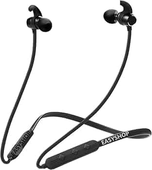 EASYSHOP V-8 Bluetooth Wireless Headphones with Hi-Fi Stereo Sound, 6Hrs Playtime, Lightweight Ergonomic Neckband, Sweat-Resistant Earbuds, Voice Assi...