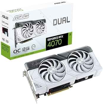 ASUS GEFORCE RTX 4070 DUAL-RTX4070-O12G-WHITE 12GB GDDR6X 192bit OC OC HDMI 3xDP Graphics