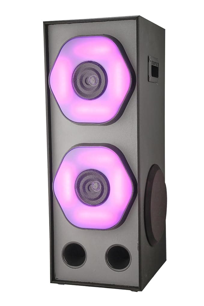 TECHXEWOO Party Speaker PS-2615, 200W Peak Output, 8-inch Woofer, Dual 4-inch Speakers,Powerfull 8" woofer,TWS, Bluetooth 5.0, RGB LED Lights, FM Radi...