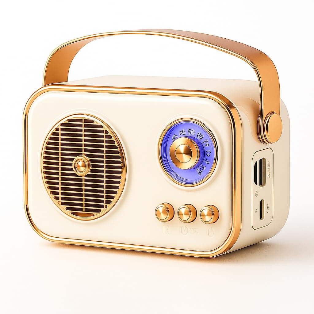 Fire turtle Vintage Bluetooth Wireless Speaker | 10W RMS Loud Sound | Retro Design with Type-C Charging, 8H Battery Backup, USB & AUX Input, Portable ...