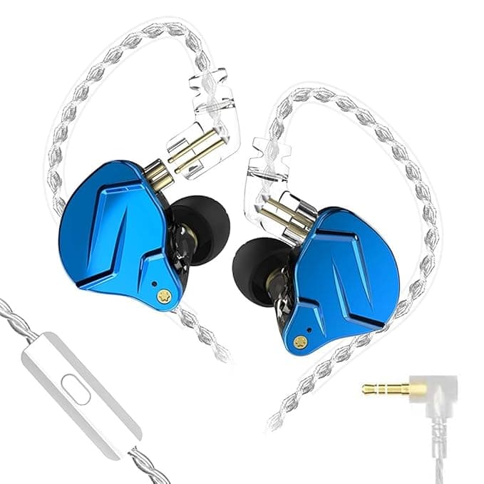Concept Kart KZ ZSN Pro X In Ear Monitor Wired Earphone with Mic, 10mm Hybrid Dynamic Driver Balanced Armature IEM Earbuds with Detachable 4-Core Silv...