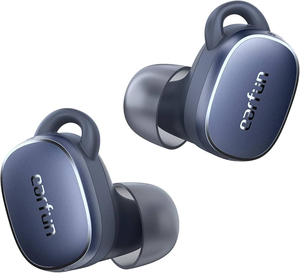 EarFun Free Pro 3 Noise Cancellation Earbuds, Hi-Res Audio Wireless Certification, Snapdragon Sound, Qualcomm aptXAdaptive, 6 Mics ENC, Cozy Fit TWS E...