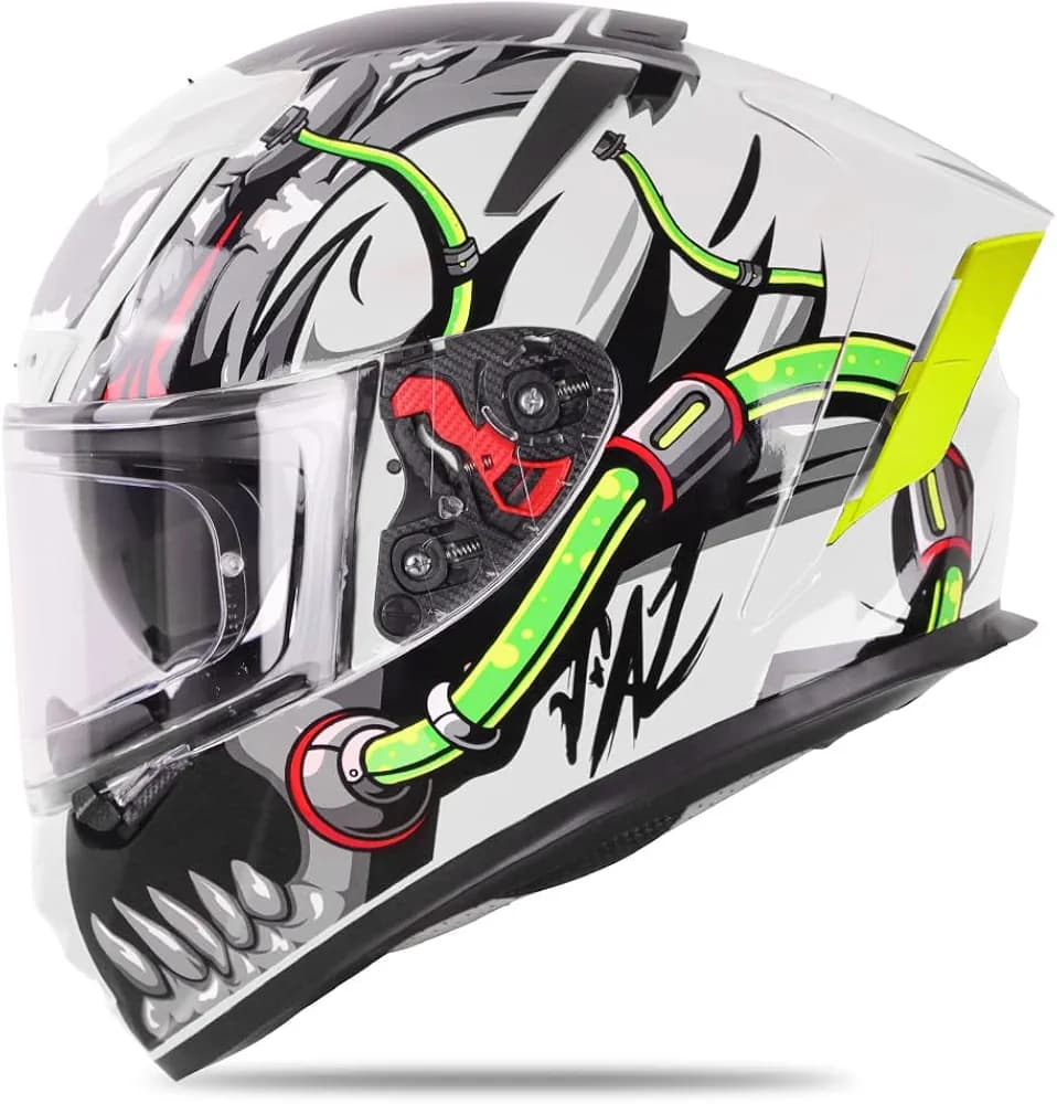Ignyte IGN-4 Trever ISI / DOT Certified Double Visor Full Face Helmet Outer Anti-Fog Clear Visor and Inner Smoke Sun Shield
