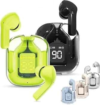 UltraPods Max TWS Earbuds Pro Bluetooth | Transparent Design | Fast Charging | 13mm HD Bass Drivers | Built-in Mic | Perfect for Running, Outdoors, Mu...