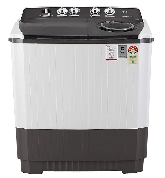 LG 10 kg 5 Star Semi-Automatic Top Loading Washing Machine (P1045SGAZ, Grey, Wind Jet Dry)