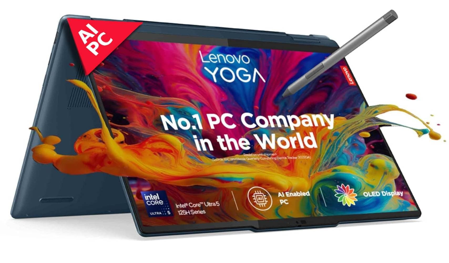 Lenovo Yoga 7 Intel Evo Core Ultra 5 125H Built-in AI 14"(35.5cm) WUXGA-OLED 400Nits 2-in-1 Laptop (16GB/1TB SSD/Win 11/Office 21/Digital Pen/FHD+IR C...
