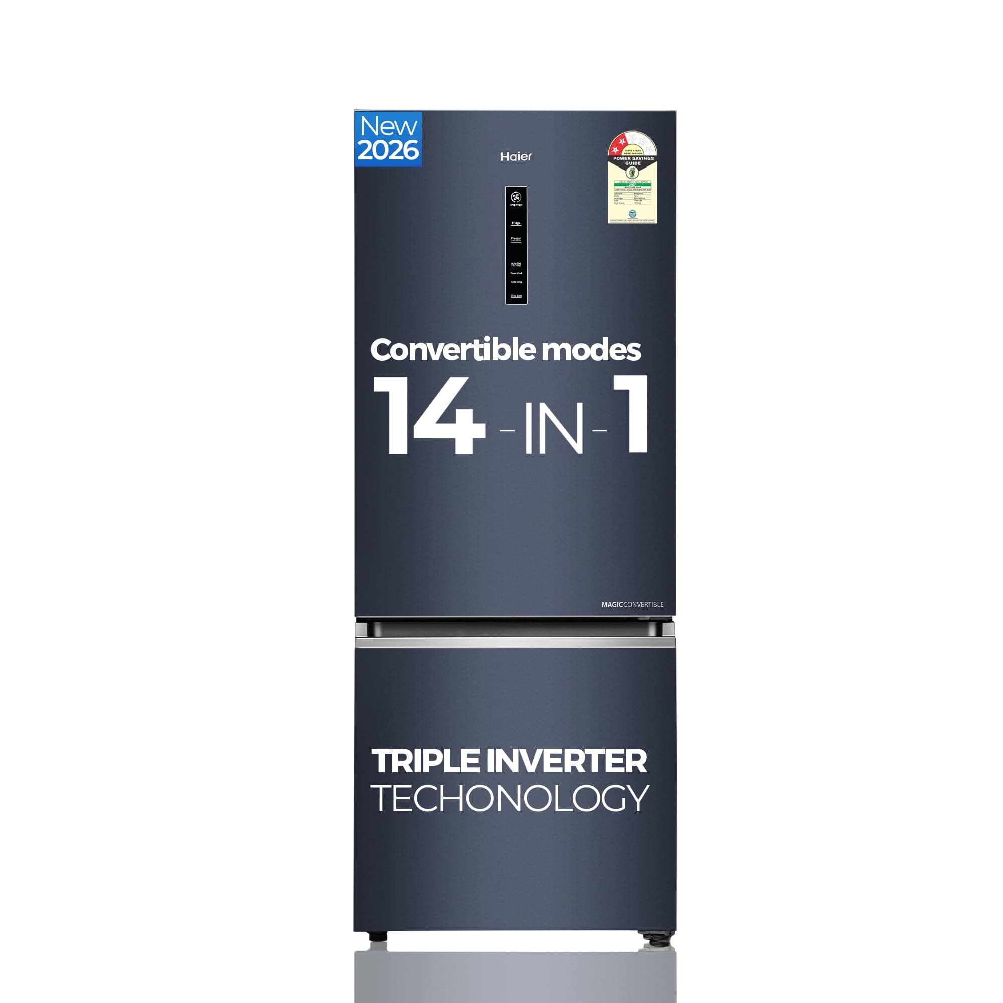 Haier 325 L 2 Star Frost Free Bottom Mount Double Door Refrigerator|Convertible 14-in-1|Jhukna Mat-Bottom Freezer|Digital Display Panel|Inverter|Twist...
