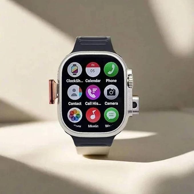 ROCK TOUCH Smart Watch Ultra 4G Sim Card with Hiden 180Camera, Amoled Hd Display, 4 Gb Ram 64 Gb Storage Whatsapp, Instagram, AI, GPS Track, Fitness T...