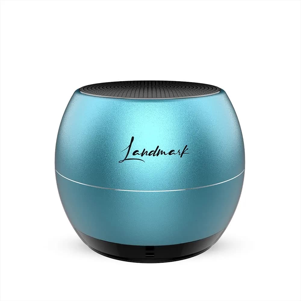 LANDMARK LM BT1045 Portable Compact Size 3W Wireless Bluetooth Speaker with Strong Bass Sounds, Bluetooth5.0, Up to 8hrs Battery Life, Shake to Change Music with Voice Assistant Support for Mobiles - (Blue)