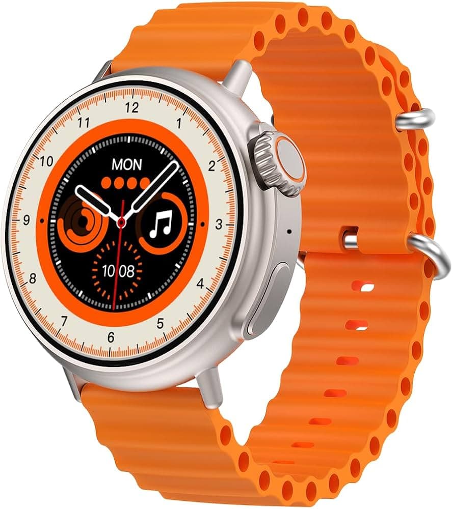 xeniks® S9 Ultra 1.6" AMOLED Display | Bluetooth Calling Smartwatch |454 * 454 Hi-Res Resolution|Voice Assistant|Heart Rate,Spo2,BP Monitoring with Wireless Charging - Titanium