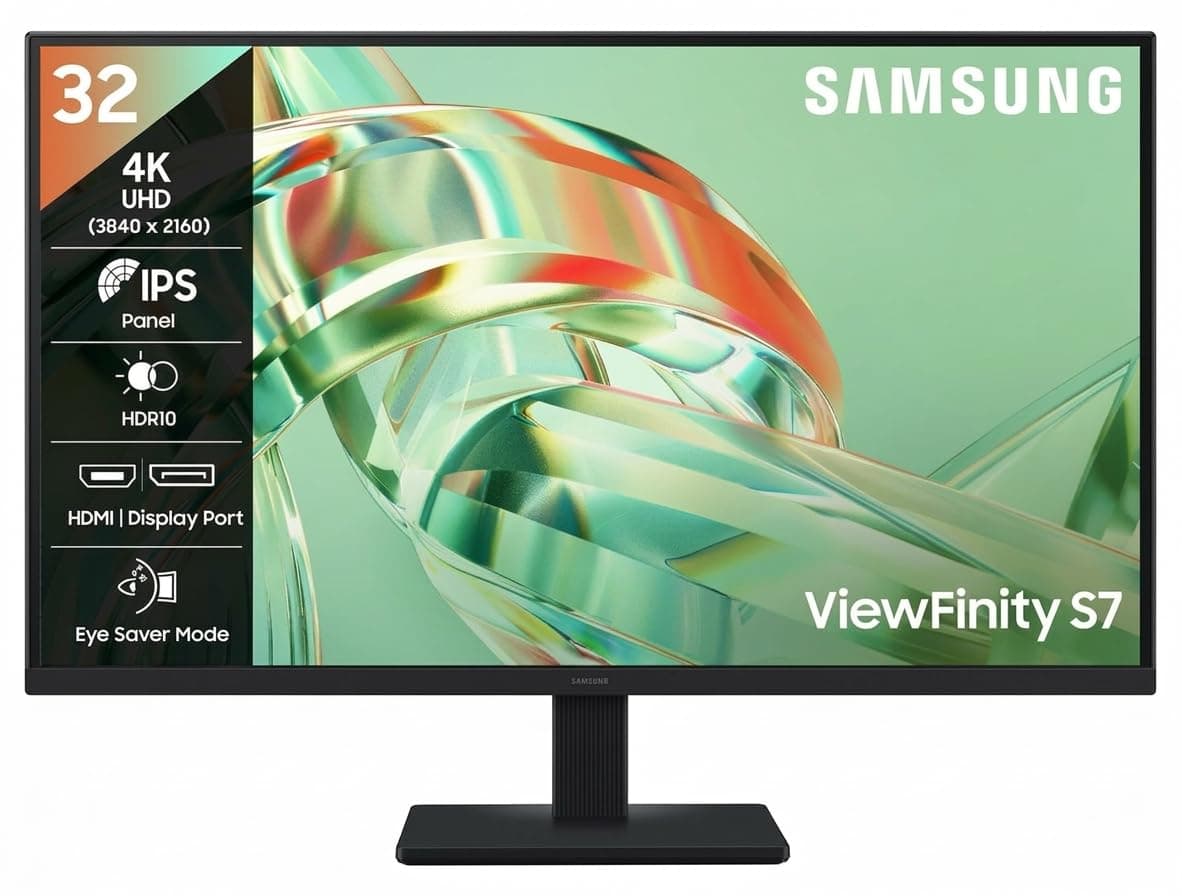 Samsung 32 Inch 4K ViewFinity S7 Monitor | 4K (3840 x 2160) | IPS Panel | 1.07 Billion Colors | Ports-HDMI/DP/Headphone |H...