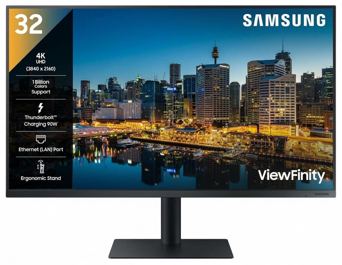 Samsung 32 Inch Professional Monitor with 4K UHD Resolution and Thunderbolt™ 3, 1 Billion Color Support, HDR10, Game Mode,...