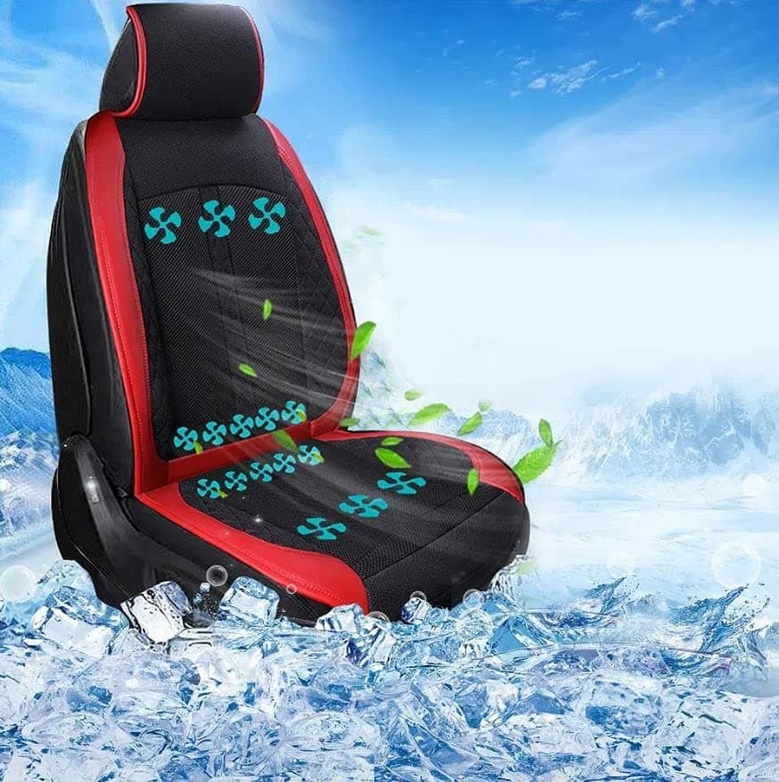 Lucario Cooling Car & Massager Seat Cushion Air Conditioned Seat Cover 12V Ventilated Seat with Fan Comfortable Breathable Cooled Seat Cover for Summer Driving Car Truck