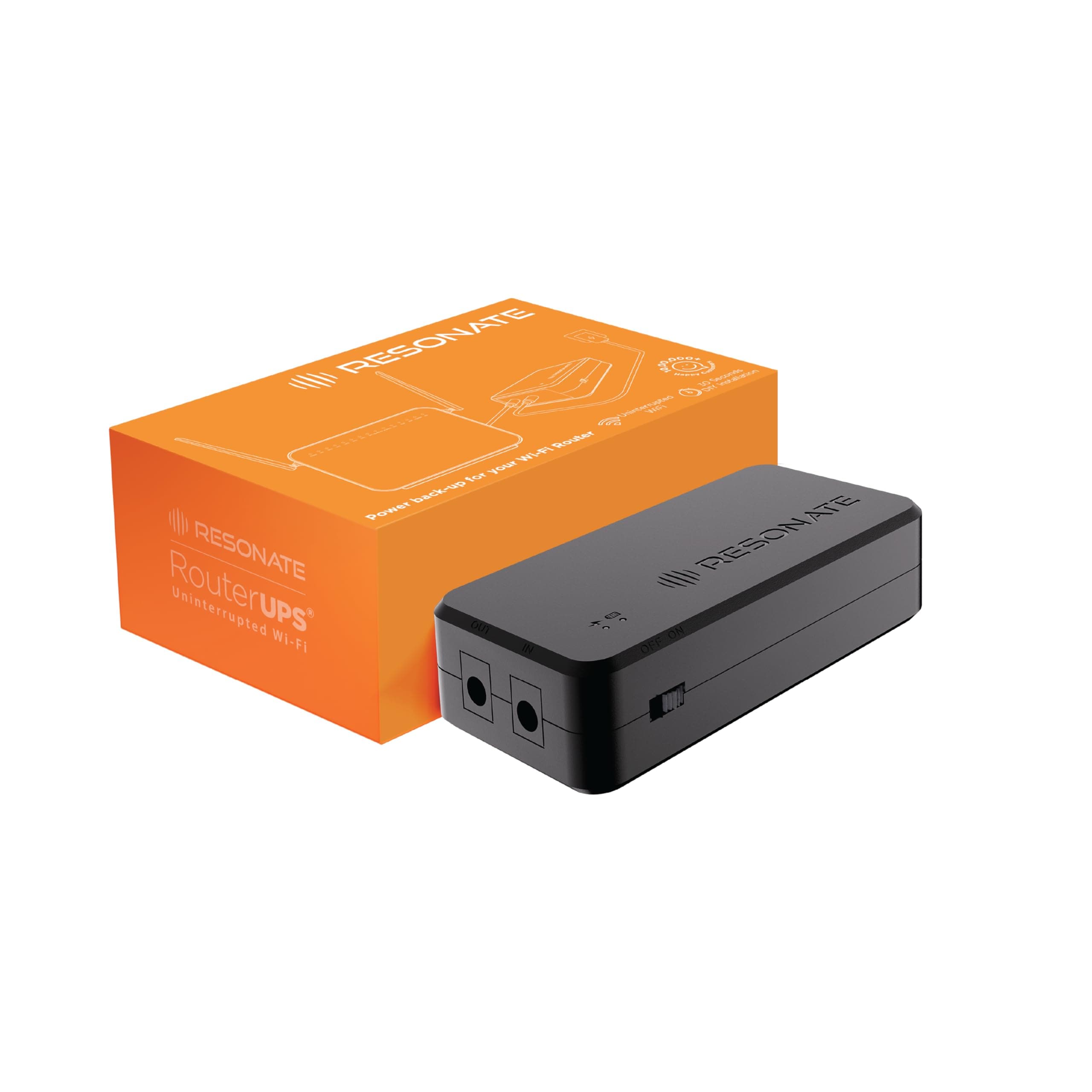RESONATE RouterUPS Micro | Original Router UPS for 12V WiFi Router & Modem (Supports up to 2A) | Uninterrupted Power Backup Upto 3 Hours During Powerc...